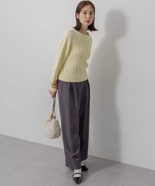 組曲（クミキョク）の「ラメストライプ ワイドパンツ（その他パンツ・レディース・ブラック系1/グレー系1・S2）」の3枚目の写真