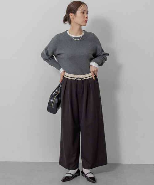 組曲（クミキョク）の「ラメストライプ ワイドパンツ（その他パンツ・レディース・ブラック系1/グレー系1・S2）」の11枚目の写真