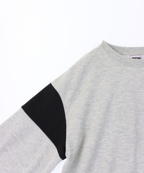 ANAP GｉRL（アナップガール）の「カレッジ トップス × スカート スウェットSET【キッズお揃い】（スウェット・キッズ・ラベンダー/ライトグレー/ブラック・S/M/XS）」の17枚目の写真