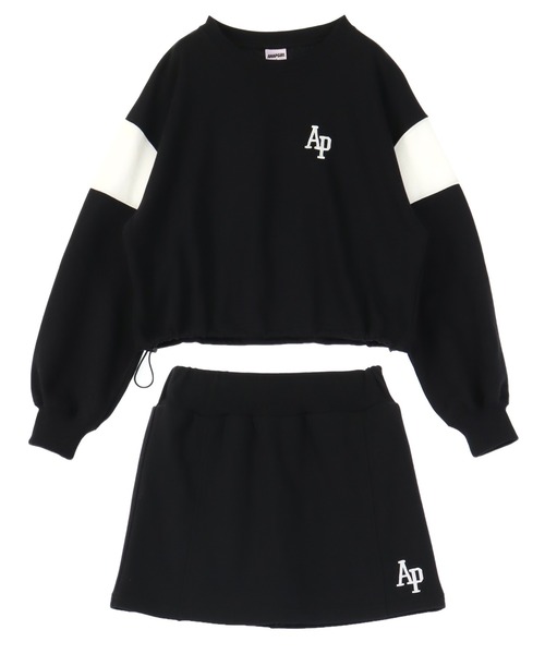 ANAP GｉRL（アナップガール）の「カレッジ トップス × スカート スウェットSET【キッズお揃い】（スウェット・キッズ・ラベンダー/ライトグレー/ブラック・S/M/XS）」の9枚目の写真