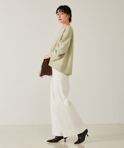 qualite（カリテ）の「カラーミックスクルーネックニット/秋服/冬服（ニット/セーター・レディース・ライトベージュ/ライム/ピンク・フリー）」の15枚目の写真