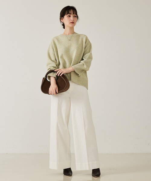qualite（カリテ）の「カラーミックスクルーネックニット/秋服/冬服（ニット/セーター・レディース・ライトベージュ/ライム/ピンク・フリー）」の21枚目の写真