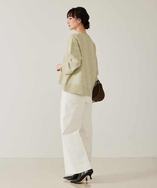 qualite（カリテ）の「カラーミックスクルーネックニット/秋服/冬服（ニット/セーター・レディース・ライトベージュ/ライム/ピンク・フリー）」の22枚目の写真