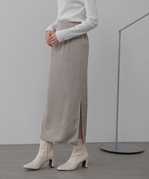 Andemiu | サテンスリットナロースカート603770(スカート)