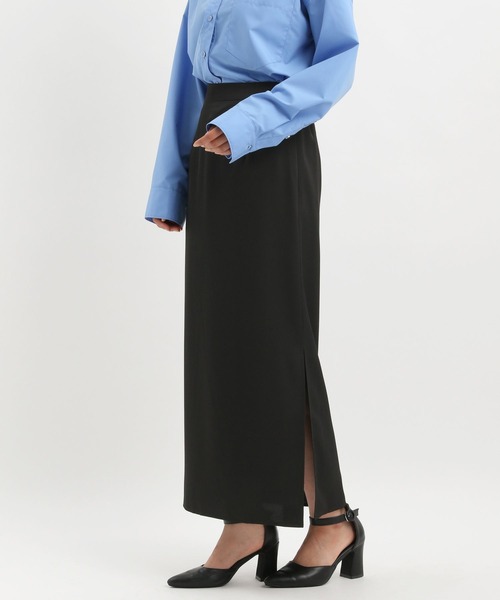 Andemiu(アンデミュウ)の「サテンスリットナロースカート603770(スカート・レディース・ブラウン/ブラック/グレイッシュベージュ・SMALL/MEDIUM)」の14枚目の写真