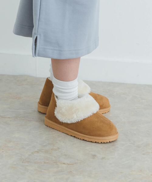 URBAN RESEARCH DOORS（アーバンリサーチドアーズ）の「ショートムートンブーツ(KIDS)（スニーカー・キッズ・ブラウン/ベージュ・20/21/22/18/19）」の2枚目の写真
