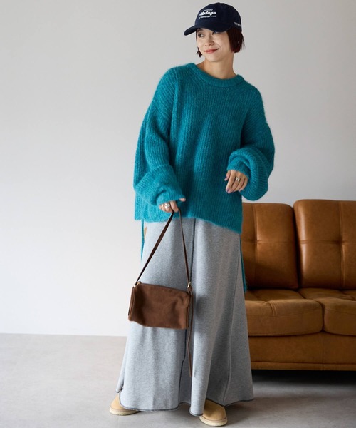 pocket（ポケット）の「【ZOZO先行発売】配色ステッチスウェットロングスカート（スカート・レディース・チャコールグレー/杢グレー・FREE）」の14枚目の写真