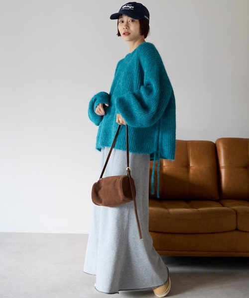 pocket（ポケット）の「【ZOZO先行発売】配色ステッチスウェットロングスカート（スカート・レディース・チャコールグレー/杢グレー・FREE）」の15枚目の写真