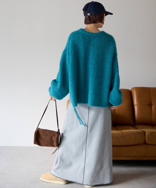 pocket（ポケット）の「【ZOZO先行発売】配色ステッチスウェットロングスカート（スカート・レディース・チャコールグレー/杢グレー・FREE）」の16枚目の写真