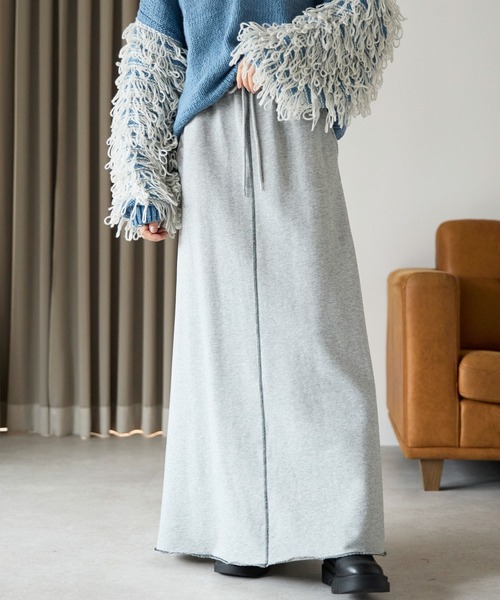 pocket（ポケット）の「【ZOZO先行発売】配色ステッチスウェットロングスカート（スカート・レディース・チャコールグレー/杢グレー・FREE）」の18枚目の写真
