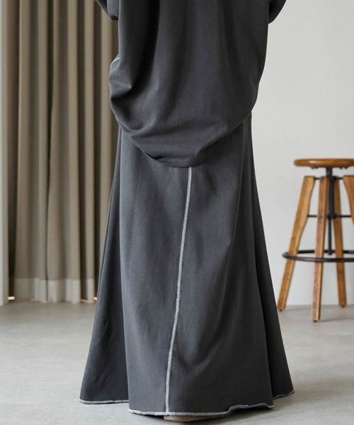 pocket（ポケット）の「【ZOZO先行発売】配色ステッチスウェットロングスカート（スカート・レディース・チャコールグレー/杢グレー・FREE）」の10枚目の写真