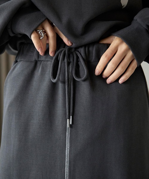 配色ステッチスウェットロングスカート（スカート）｜pocket（ポケット