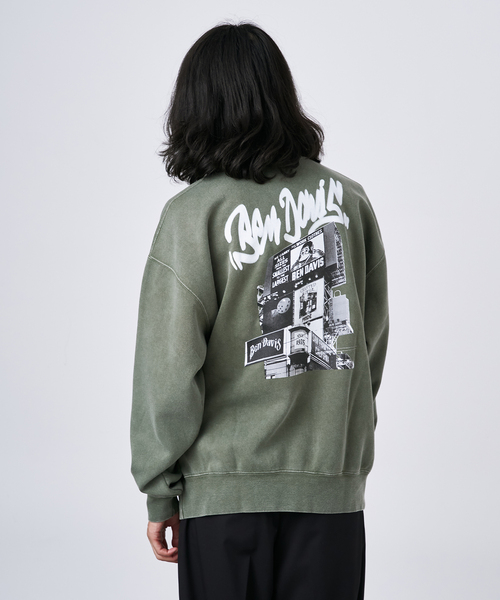 BEN DAVIS(ベンデイビス)の「【BEN DAVIS / ベンデイビス】BILLBOARD FADED CREW(スウェット・メンズ・カーキ/ブラック・LARGE/MEDIUM)」の16枚目の写真