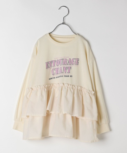 GLOBAL WORK(グローバルワーク)の「ロゴドッキングチュニック/599758(Tシャツ/カットソー・キッズ・アイボリー/サックスブルー/チャコールグレー・130cm/140cm/150cm/160cm)」の17枚目の写真