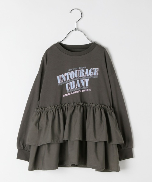 GLOBAL WORK(グローバルワーク)の「ロゴドッキングチュニック/599758(Tシャツ/カットソー・キッズ・アイボリー/サックスブルー/チャコールグレー・130cm/140cm/150cm/160cm)」の16枚目の写真