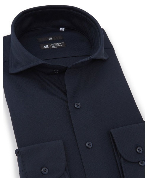 セール】【スーパーノンアイロン・ストレッチ・速乾】【長袖】【BLACK