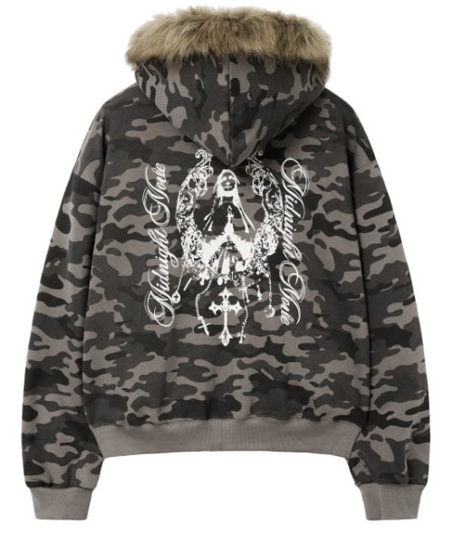 Midnight Move(ミッドナイトムーブ)の「A'GEM/9 × .kom 『MIDNIGHT MOVE/ミッドナイトムーブ』camo hair zip up/カモフラファージップアップパーカー(パーカー・レディース・カーキ/グレー・FREE)」の12枚目の写真
