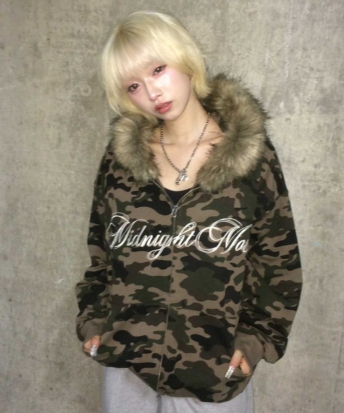 A'GEM/9 × .kom 『MIDNIGHT MOVE/ミッドナイトムーブ』camo hair zip
