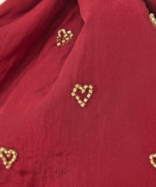 abahouse mavie（アバハウスマヴィ）の「ハートビーズ刺繍巾着（ショルダーバッグ・レディース・ブラック/ライトグレー/レッド・フリー）」の15枚目の写真