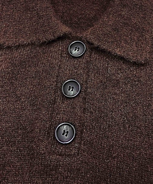 ELFRANK（エルフランク）の「襟付き ミックスニット プルオーバー ポロシャツ ポロニット（ニット/セーター・レディース・カーキ/グレー/ブラウン・FREE）」の19枚目の写真