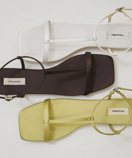 TODAYFUL(トゥデイフル)の「Satin Strap Sandals(サンダル・レディース・キナリ/チョコ/グリーン系その他・36inch/38inch/37inch)」の10枚目の写真