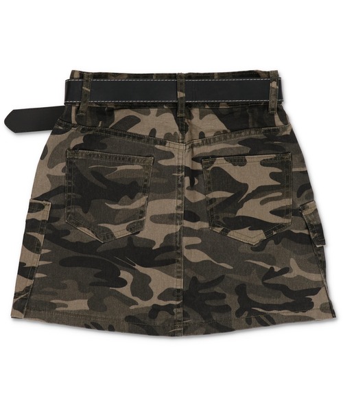 セール】ギャル見え確定☆ベルト付きカモ柄タイトスカート/迷彩柄