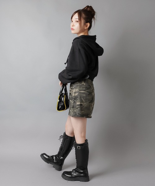 セール】ギャル見え確定☆ベルト付きカモ柄タイトスカート/迷彩柄