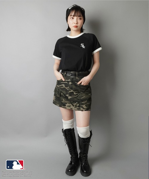 SPINNS(スピンズ)の「ギャル見え確定★ベルト付きカモ柄タイトスカート/迷彩柄/インナーパンツ付き(スカート・レディース・カーキ・M/S)」の17枚目の写真