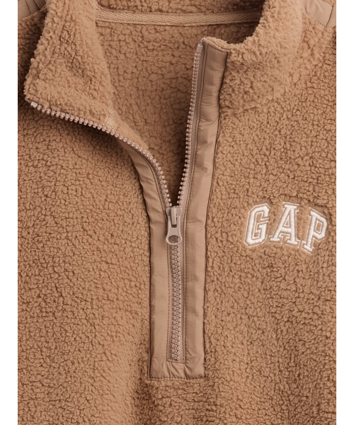 GAP（ギャップ）の「オーバーサイズ クロップド ハーフジップ スウェットシャツ（スウェット・レディース・キャメル/ブラック/ライトブラウン/オフホワイト・XS/S/M/L/XL/XXS）」の5枚目の写真