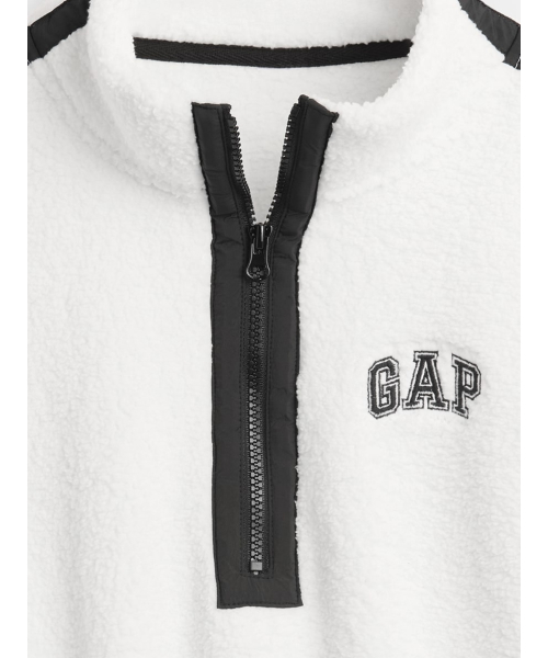 セール】オーバーサイズ クロップド ハーフジップ スウェットシャツ