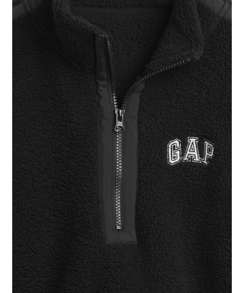 セール】オーバーサイズ クロップド ハーフジップ スウェットシャツ