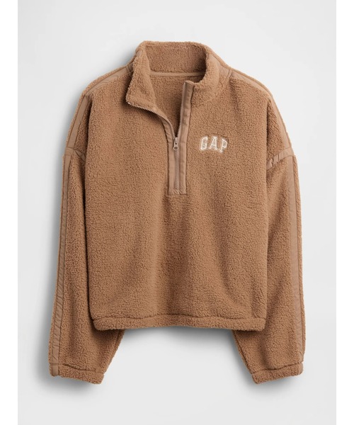 GAP（ギャップ）の「オーバーサイズ クロップド ハーフジップ スウェットシャツ（スウェット・レディース・キャメル/ブラック/ライトブラウン/オフホワイト・XS/S/M/L/XL/XXS）」の8枚目の写真
