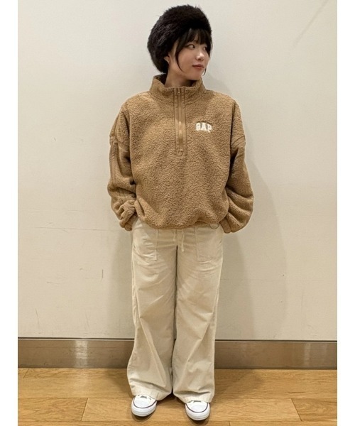 セール】オーバーサイズ クロップド ハーフジップ スウェット セール】オーバーサイズ クロップド ハーフジップ スウェット