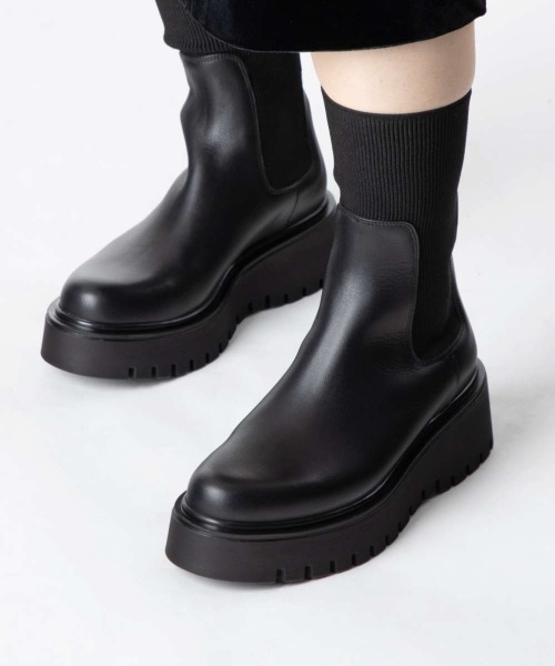 CORSO ROMA，9（コルソローマ）の「CORSO ROMA 9 Side gore rib knit boots コルソローマ サイドゴア リブニット ブーツ ブーツ（ブーツ・レディース・ブラック・38/39/37/36）」の16枚目の写真