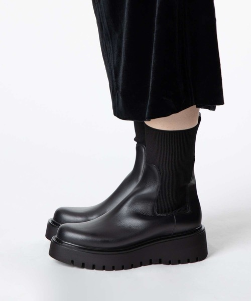 CORSO ROMA，9（コルソローマ）の「CORSO ROMA 9 Side gore rib knit boots コルソローマ サイドゴア リブニット ブーツ ブーツ（ブーツ・レディース・ブラック・38/39/37/36）」の11枚目の写真