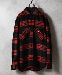 NUMBER (N)INE | W/T LARGE PLAID MELTON CPO SHIRT / ウール ブレンド チェック ロゴ刺繍 CPO シャツ(シャツ/ブラウス)