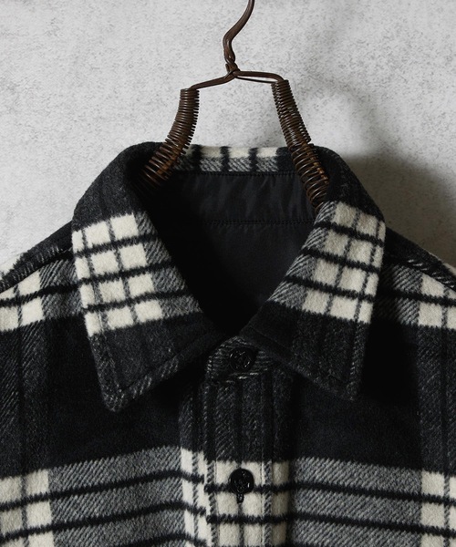 NUMBER (N)INE(ナンバーナイン)の「W/T LARGE PLAID MELTON CPO SHIRT / ウール ブレンド チェック ロゴ刺繍 CPO シャツ(シャツ/ブラウス・メンズ・ホワイト/ブラウン/ダークオレンジ・2/3/4)」の13枚目の写真