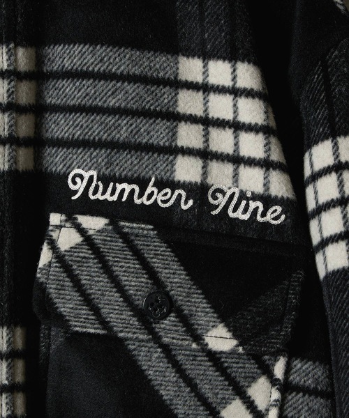 NUMBER (N)INE(ナンバーナイン)の「W/T LARGE PLAID MELTON CPO SHIRT / ウール ブレンド チェック ロゴ刺繍 CPO シャツ(シャツ/ブラウス・メンズ・ホワイト/ブラウン/ダークオレンジ・2/3/4)」の6枚目の写真