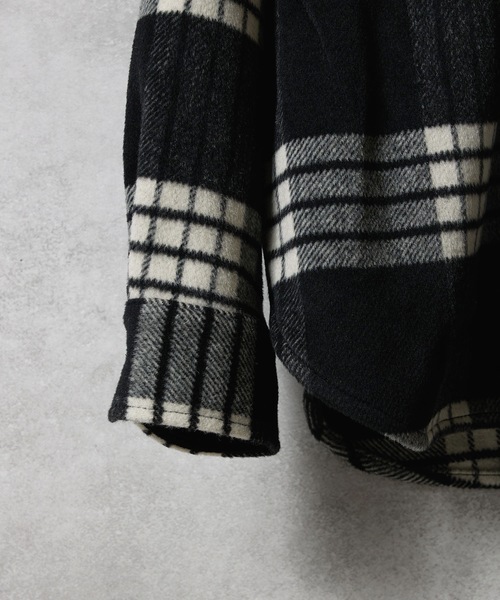 NUMBER (N)INE(ナンバーナイン)の「W/T LARGE PLAID MELTON CPO SHIRT / ウール ブレンド チェック ロゴ刺繍 CPO シャツ(シャツ/ブラウス・メンズ・ホワイト/ブラウン/ダークオレンジ・2/3/4)」の15枚目の写真
