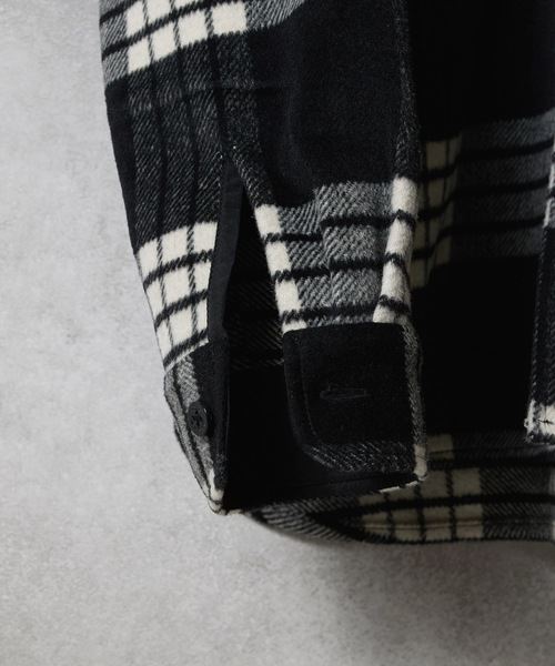 NUMBER (N)INE(ナンバーナイン)の「W/T LARGE PLAID MELTON CPO SHIRT / ウール ブレンド チェック ロゴ刺繍 CPO シャツ(シャツ/ブラウス・メンズ・ホワイト/ブラウン/ダークオレンジ・2/3/4)」の16枚目の写真