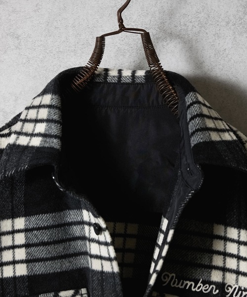 NUMBER (N)INE(ナンバーナイン)の「W/T LARGE PLAID MELTON CPO SHIRT / ウール ブレンド チェック ロゴ刺繍 CPO シャツ(シャツ/ブラウス・メンズ・ホワイト/ブラウン/ダークオレンジ・2/3/4)」の17枚目の写真