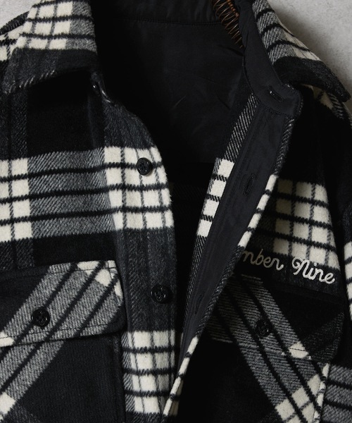 NUMBER (N)INE(ナンバーナイン)の「W/T LARGE PLAID MELTON CPO SHIRT / ウール ブレンド チェック ロゴ刺繍 CPO シャツ(シャツ/ブラウス・メンズ・ホワイト/ブラウン/ダークオレンジ・2/3/4)」の18枚目の写真