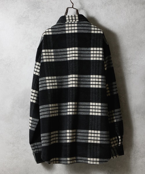 NUMBER (N)INE(ナンバーナイン)の「W/T LARGE PLAID MELTON CPO SHIRT / ウール ブレンド チェック ロゴ刺繍 CPO シャツ(シャツ/ブラウス・メンズ・ホワイト/ブラウン/ダークオレンジ・2/3/4)」の5枚目の写真