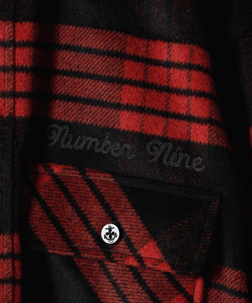 NUMBER (N)INE(ナンバーナイン)の「W/T LARGE PLAID MELTON CPO SHIRT / ウール ブレンド チェック ロゴ刺繍 CPO シャツ(シャツ/ブラウス・メンズ・ホワイト/ブラウン/ダークオレンジ・2/3/4)」の12枚目の写真