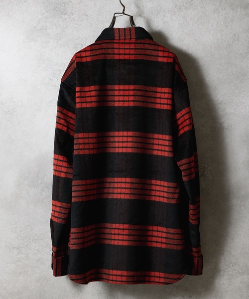 NUMBER (N)INE(ナンバーナイン)の「W/T LARGE PLAID MELTON CPO SHIRT / ウール ブレンド チェック ロゴ刺繍 CPO シャツ(シャツ/ブラウス・メンズ・ホワイト/ブラウン/ダークオレンジ・2/3/4)」の11枚目の写真