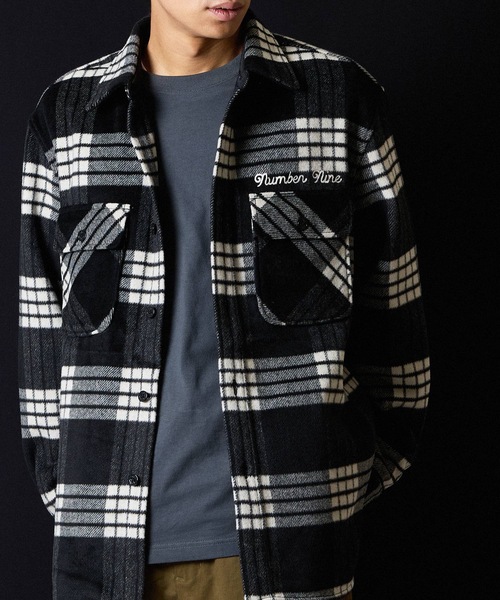 NUMBER (N)INE(ナンバーナイン)の「W/T LARGE PLAID MELTON CPO SHIRT / ウール ブレンド チェック ロゴ刺繍 CPO シャツ(シャツ/ブラウス・メンズ・ホワイト/ブラウン/ダークオレンジ・2/3/4)」の21枚目の写真