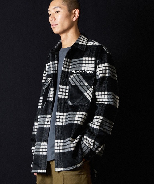 NUMBER (N)INE(ナンバーナイン)の「W/T LARGE PLAID MELTON CPO SHIRT / ウール ブレンド チェック ロゴ刺繍 CPO シャツ(シャツ/ブラウス・メンズ・ホワイト/ブラウン/ダークオレンジ・2/3/4)」の22枚目の写真