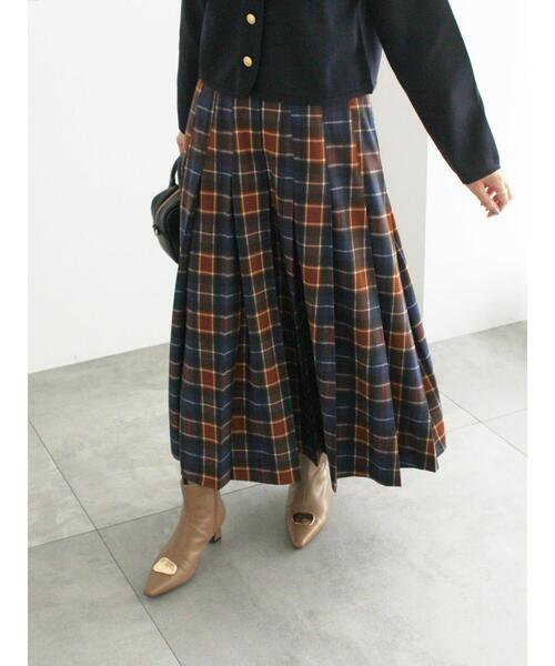 Te chichi(テチチ)の「チェックアソートロングプリーツスカート(スカート・レディース・ブラック/レッド/ブラウン/ネイビー・F)」の5枚目の写真