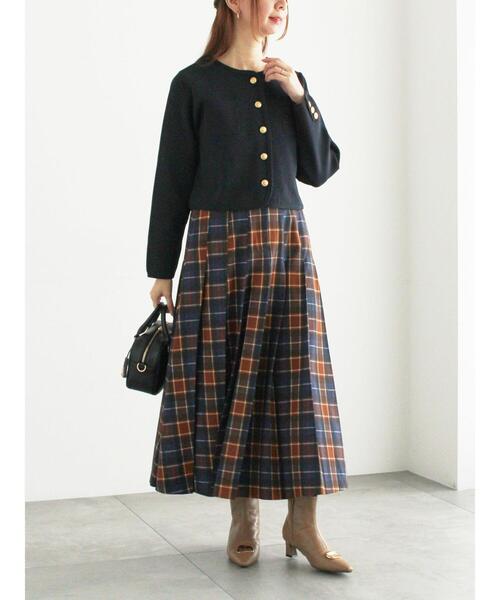 Te chichi(テチチ)の「チェックアソートロングプリーツスカート(スカート・レディース・ブラック/レッド/ブラウン/ネイビー・F)」の7枚目の写真