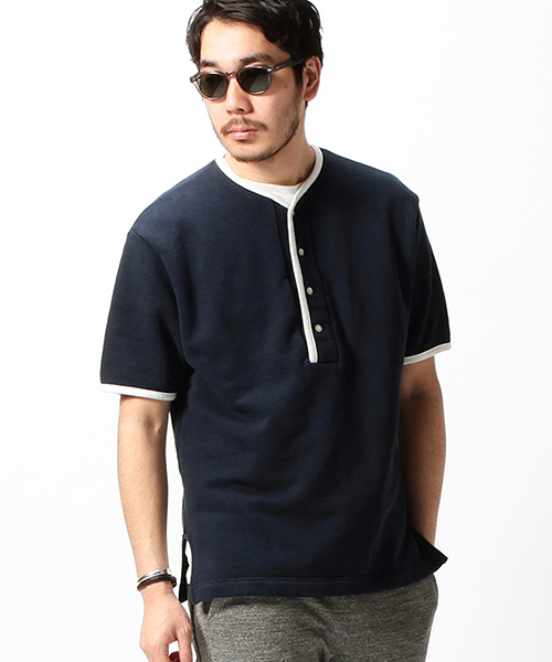 BEAMS PLUS（ビームスプラス）の「BEAMS PLUS / ヘンリーネック スウェット（スウェット・メンズ・グリーン/ネイビー・SMALL/LARGE/X-LARGE/MEDIUM）」の2枚目の写真